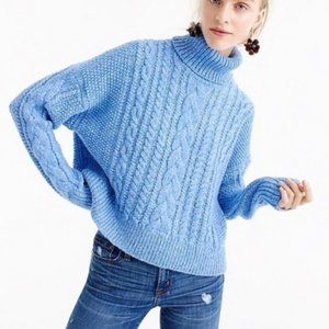J. Crew Cropped Cable Turtleneck Sweater